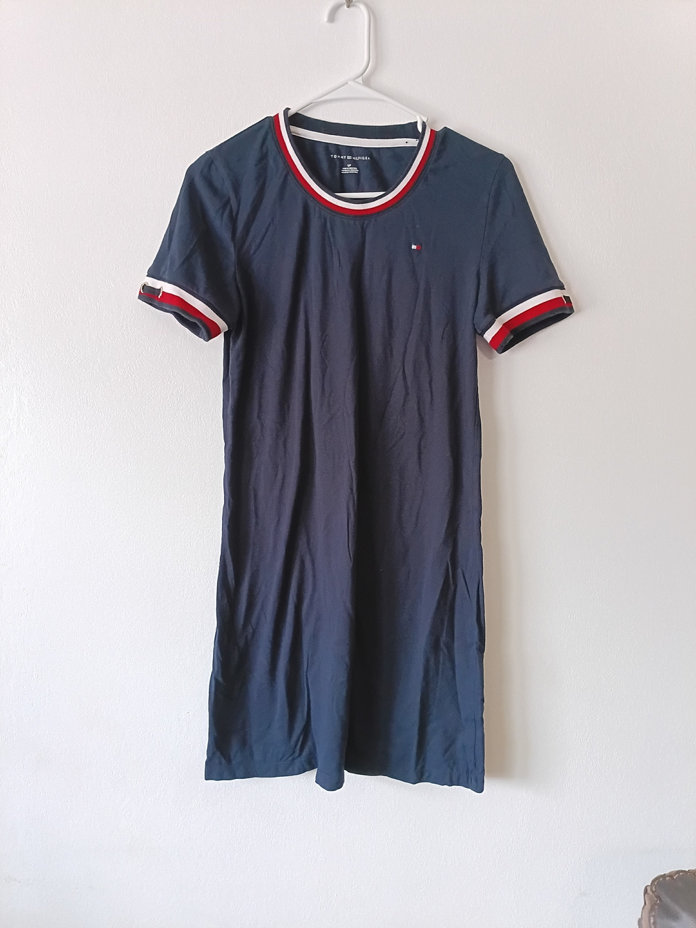 Tommy Hilfiger Navy Short-Sleeve T-Shirt Dress Size Small